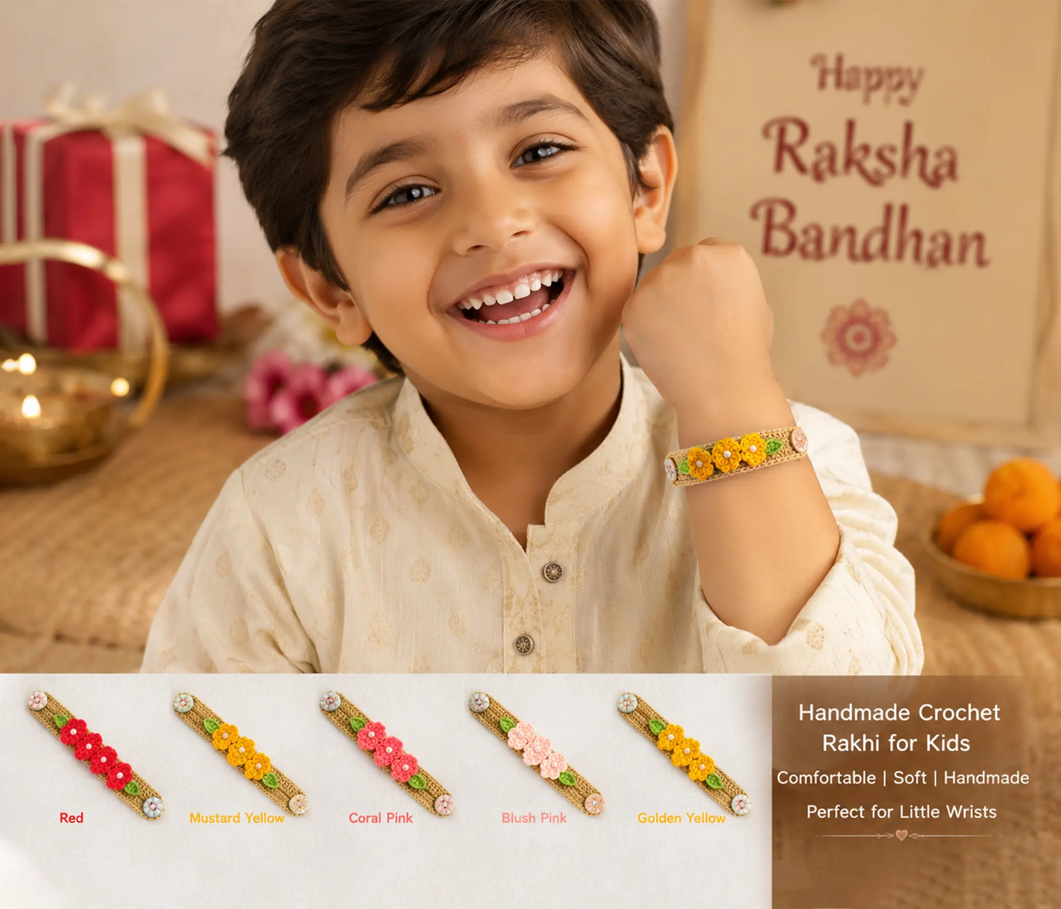 Soft Bracelet Style Homemade Rakhadi for Raksha Bandhan
